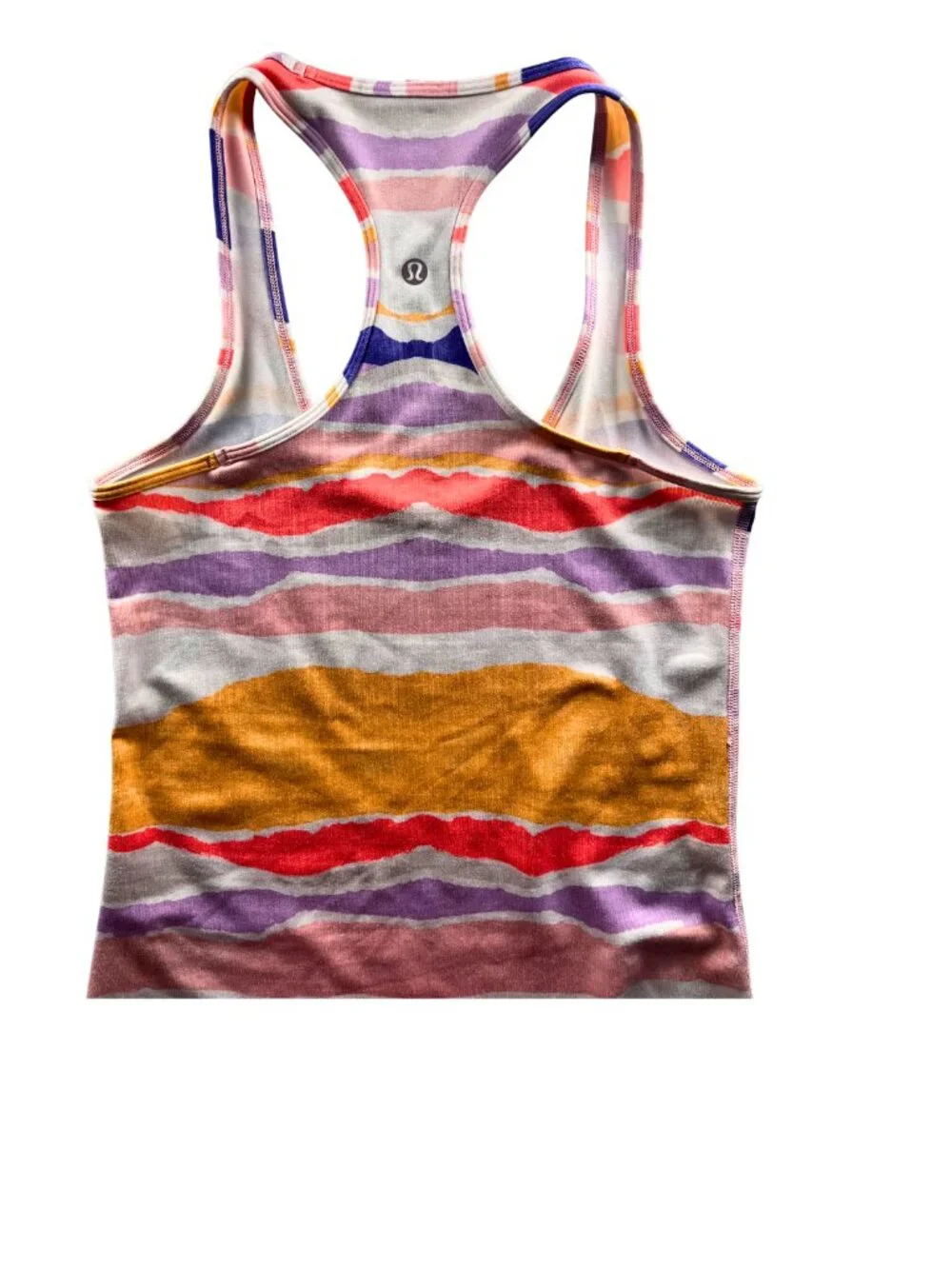 Lululemon Cool Racerback Tank Top Size 4 Multicolor Stripe Yoga